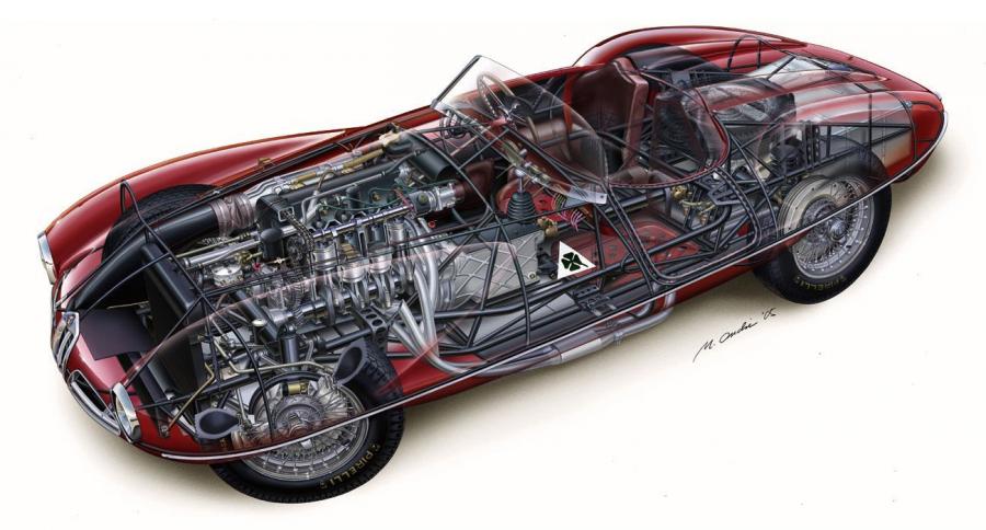 Схема Alfa Romeo 1900 C52 Disco Volante Spider (1359) 1952 года  (фото 17 из 26)